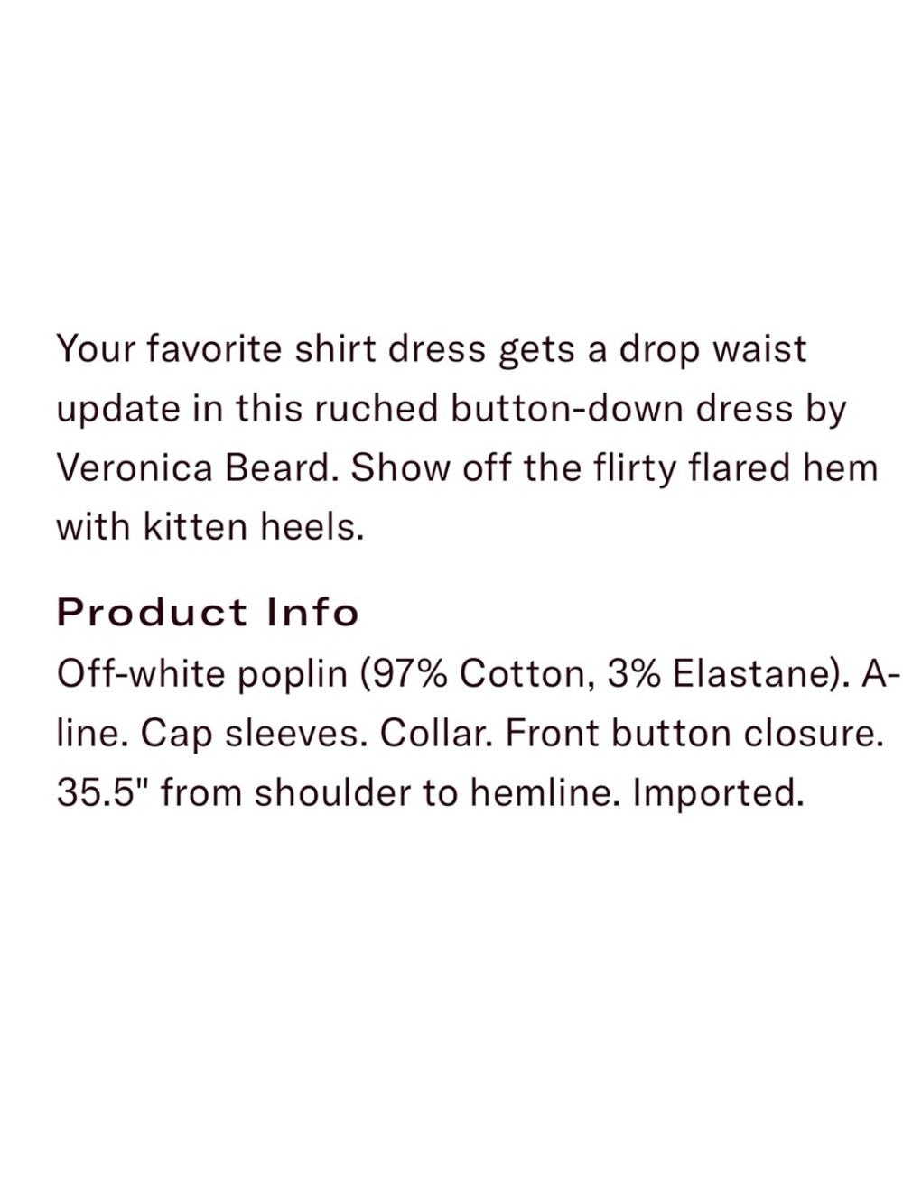 Veronica Beard Ruched Shirt Dress with Ruffle Hem, Off White - Picture 8 of 11